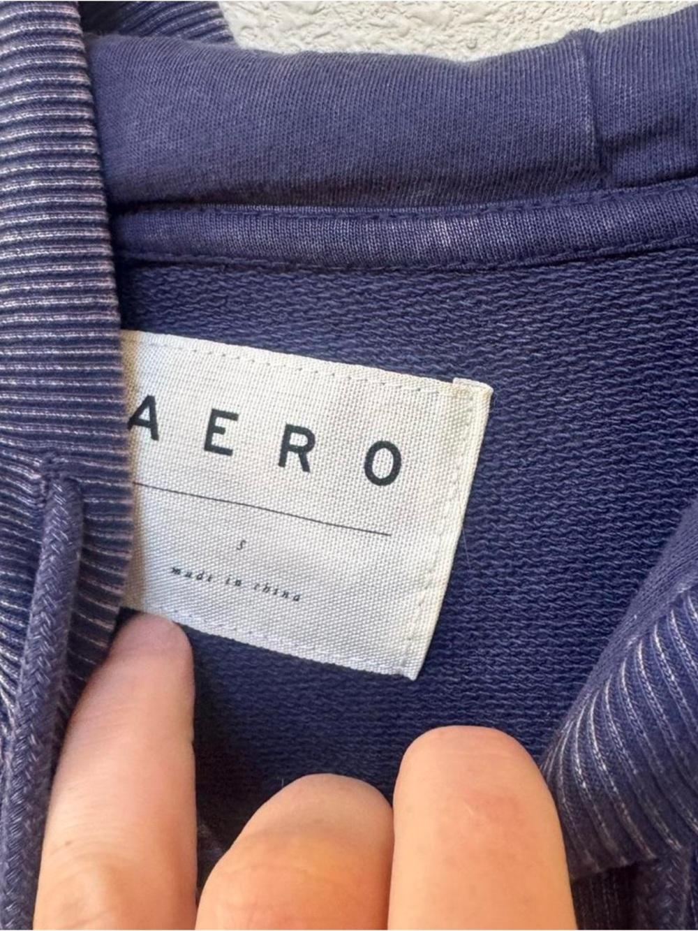 Aero Indigo Wash Shrunken Pullover Hoodie - Picture 4 of 5